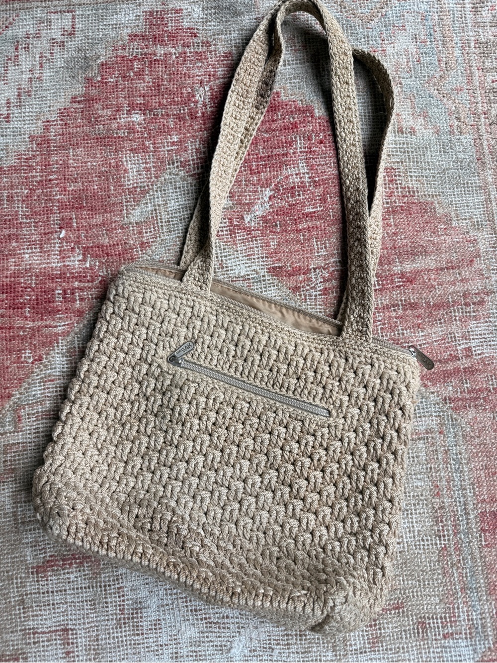 The Sak Neutral Woven Tote Shoulder Bag